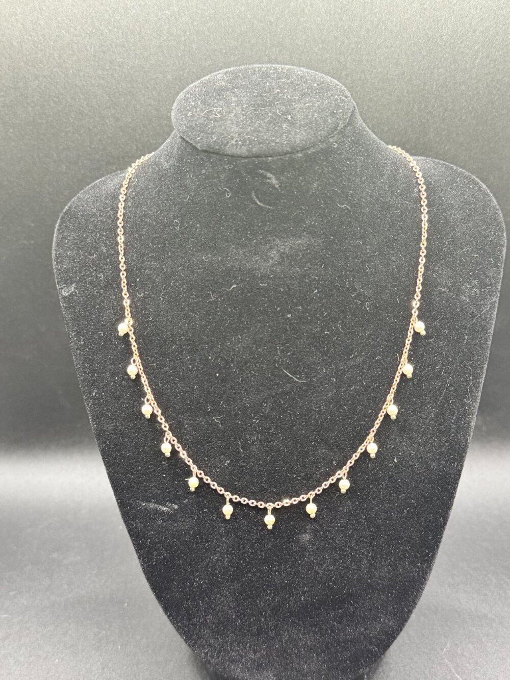 Pura Vida Rose Gold Chain Pearl Dangle Necklace